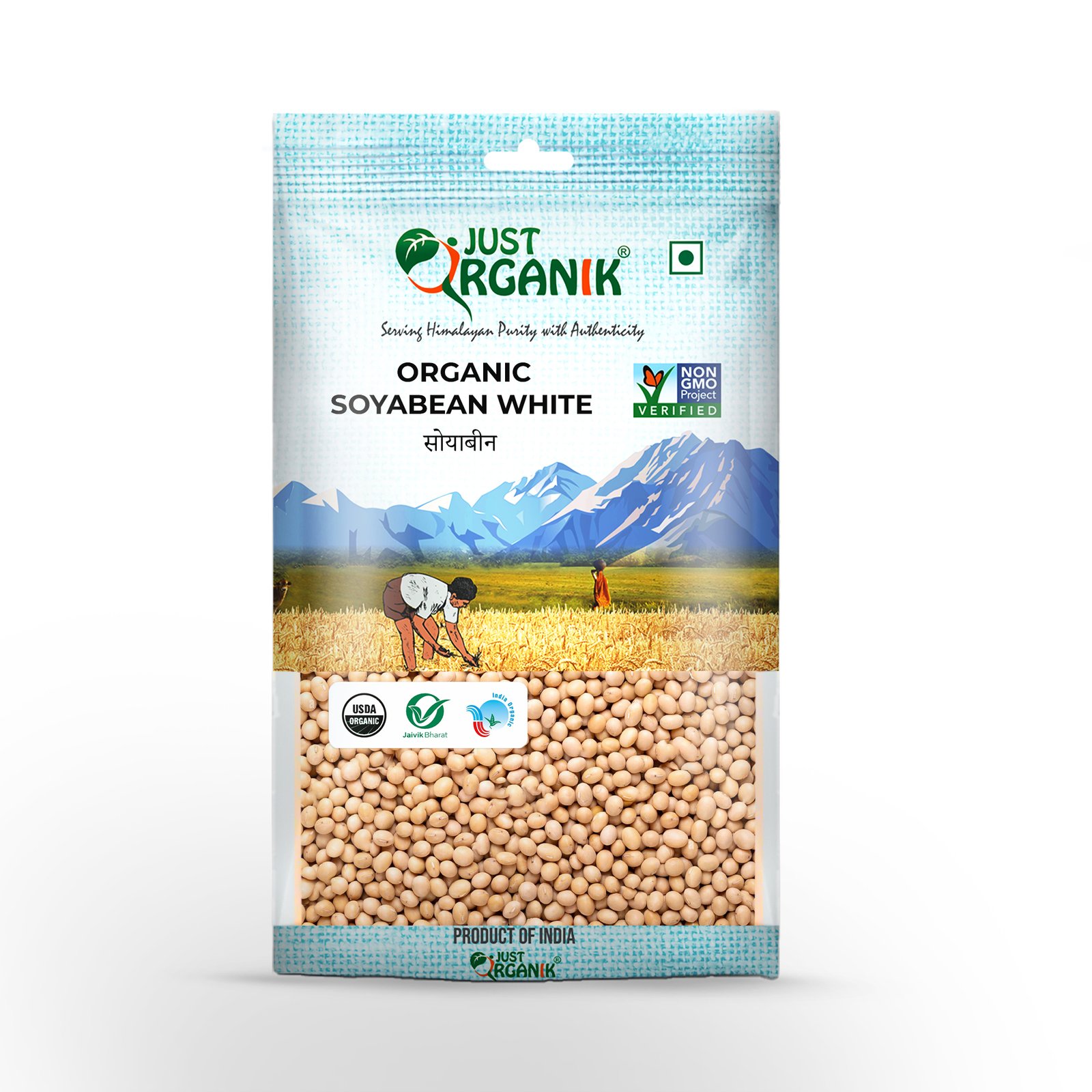 Just Organik Organic Soybean White Organic Soybean White/Soybean dal (500 g)